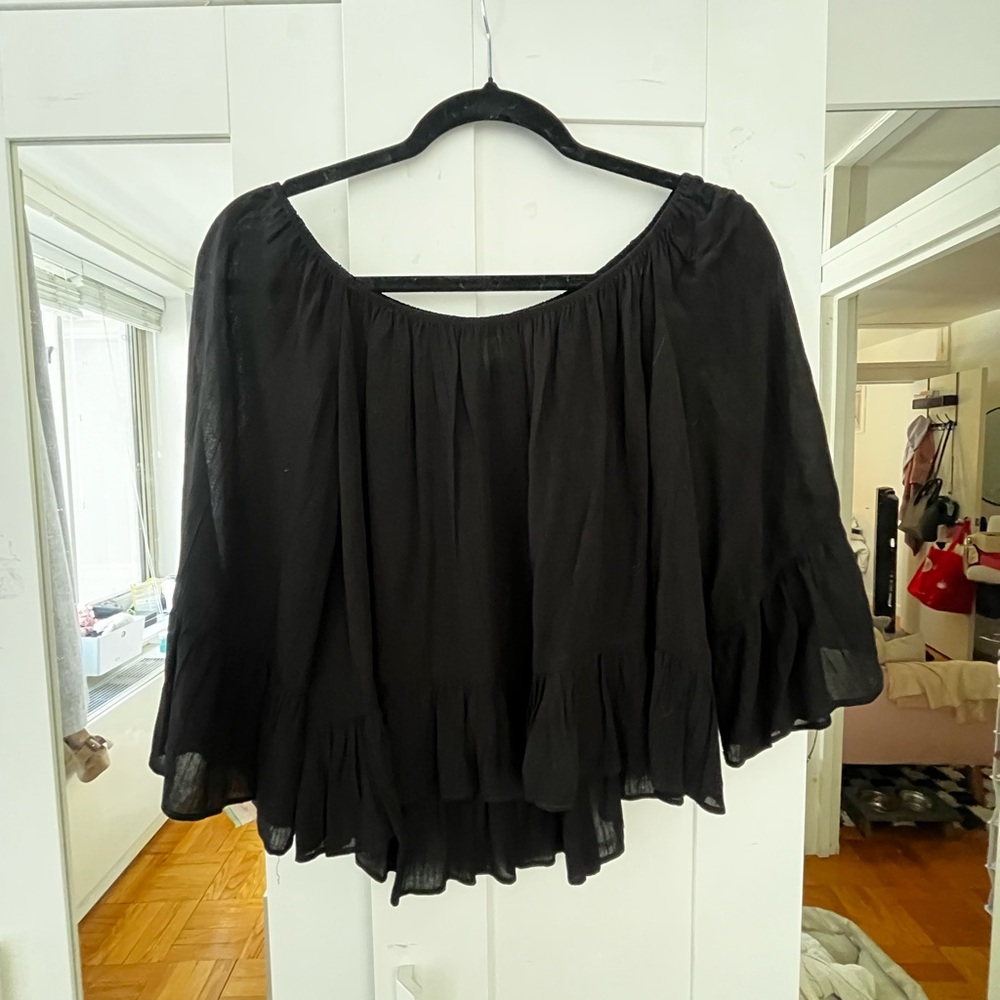 Black off the shoulder top